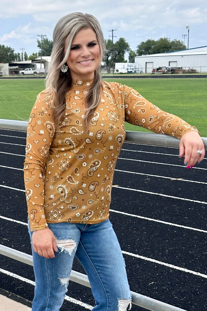 Bandana Babe Mustard Mesh Shirt
