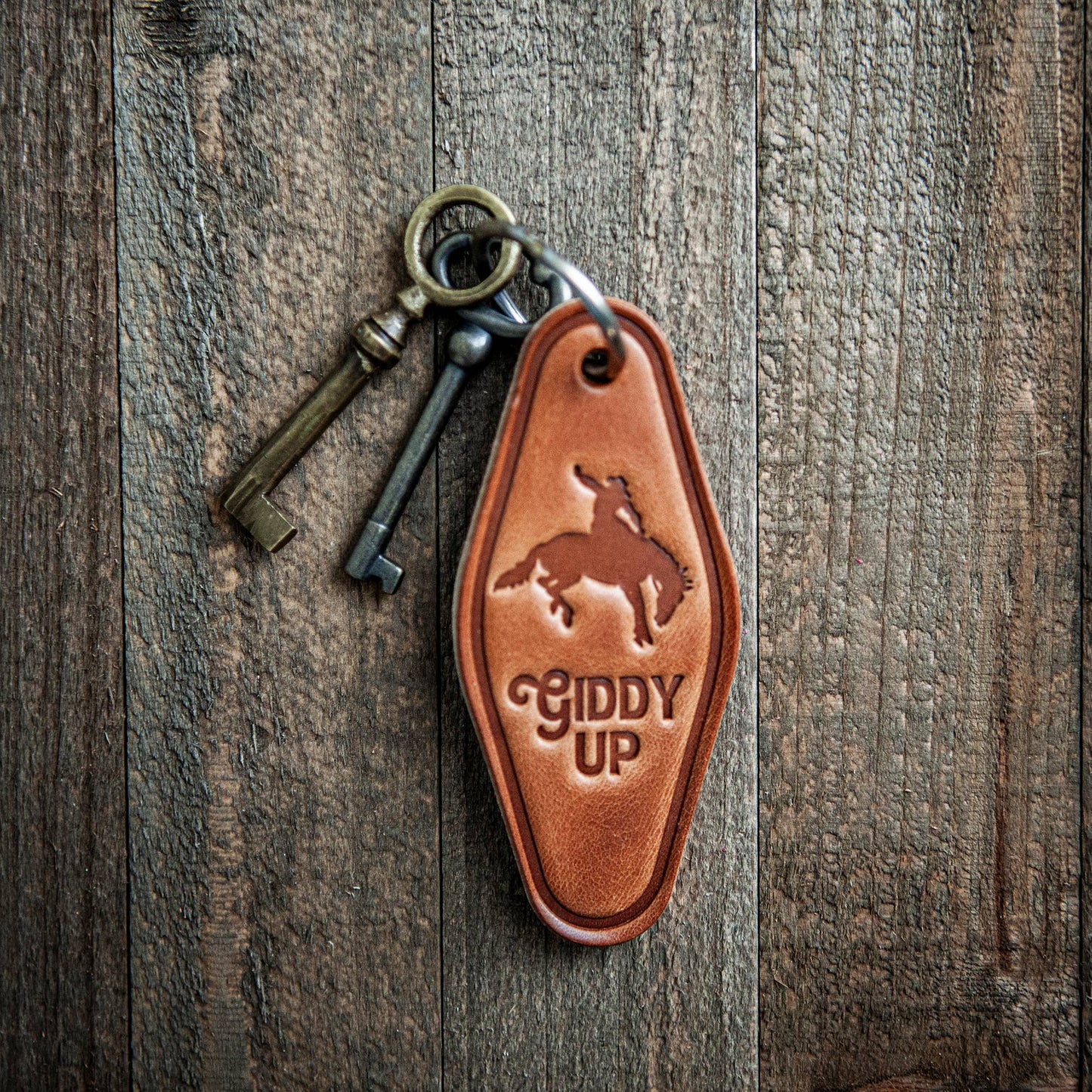 Giddy Up Leather Keychain Motel Style