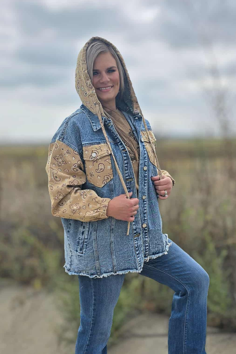 Bandana Denim Shacket