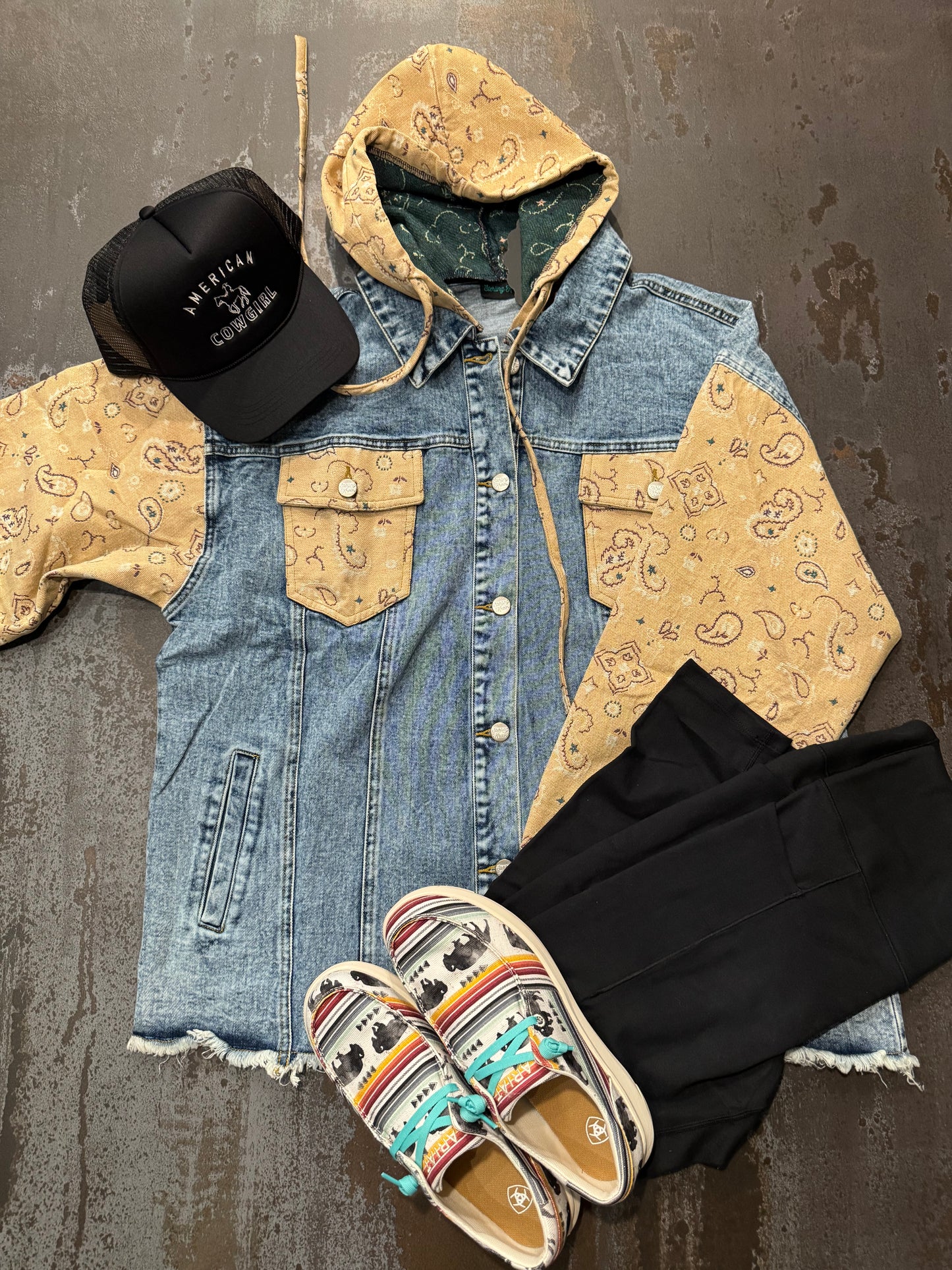 Bandana Denim Shacket