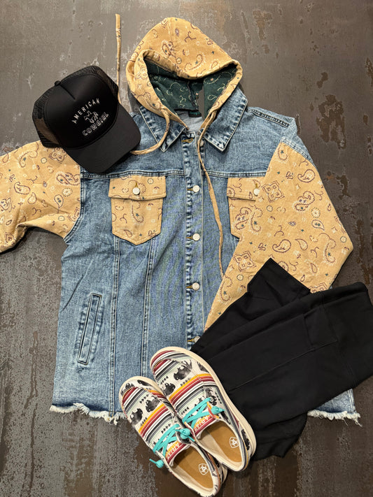 Bandana Denim Shacket