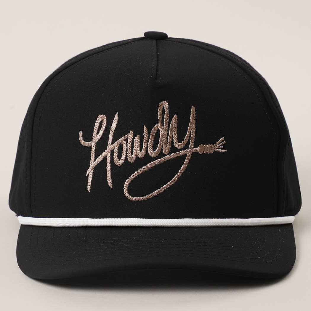 Howdy Embroidered Rope Hat