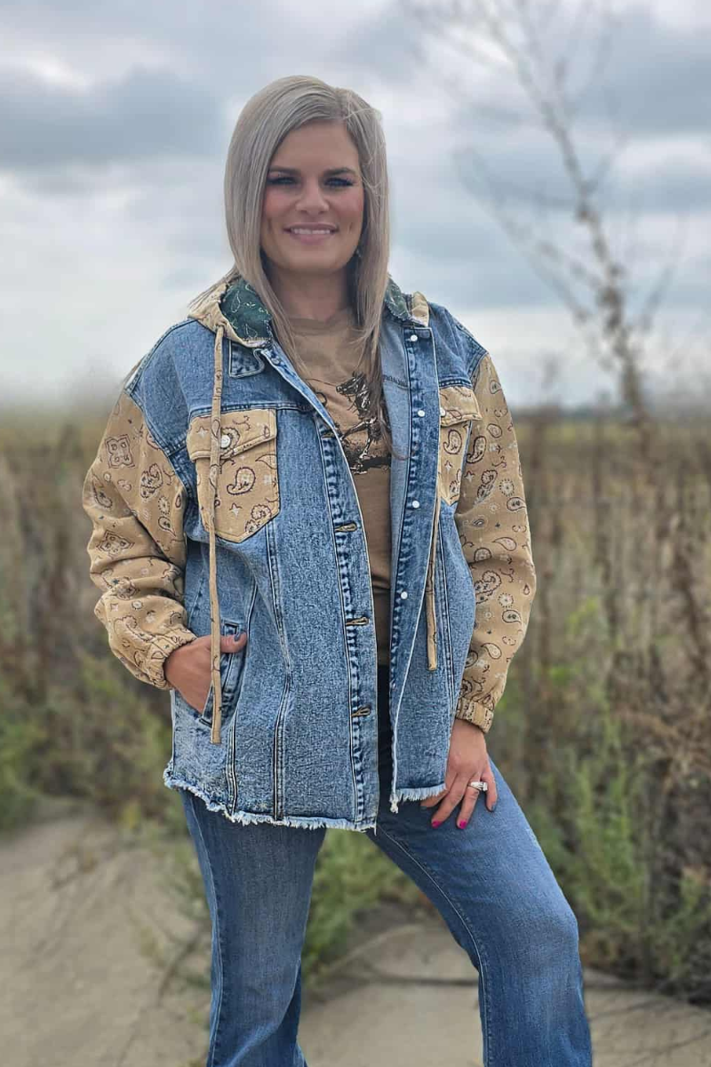 Bandana Denim Shacket