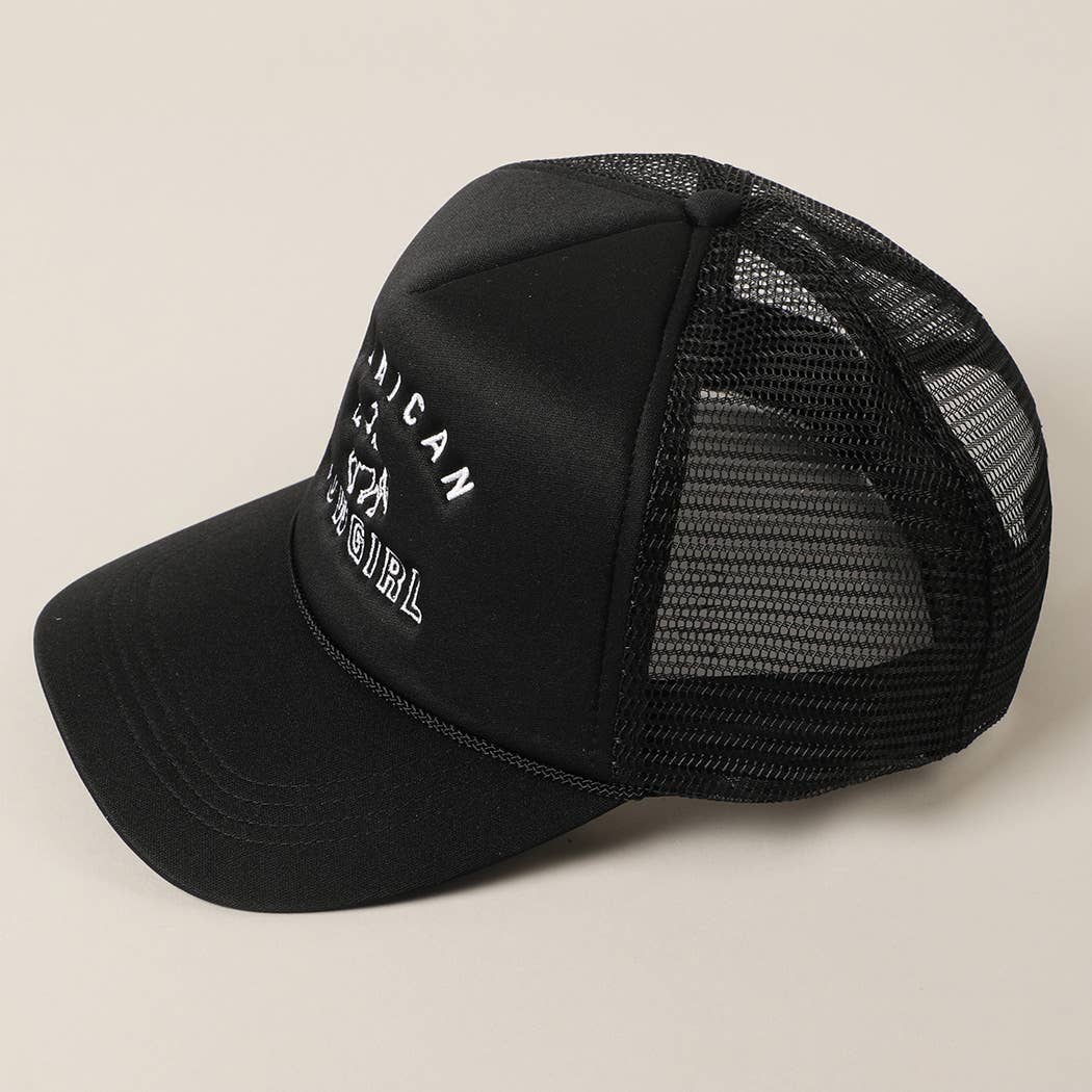 American Cowgirl Embroidered Trucker Hat